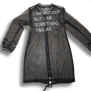 Fashion transparent jacket. Black. For women size S